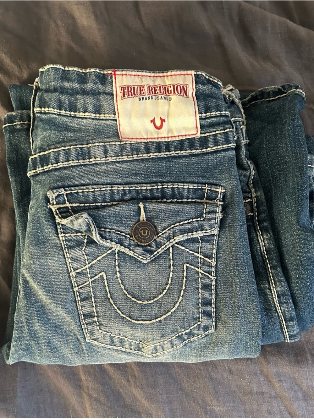True Religion Women’s Bootcut Jeans in Faded Blue